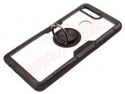 Transparent and black RING cover with black anti-fall ring for Oppo R15 Pro, PAAM00